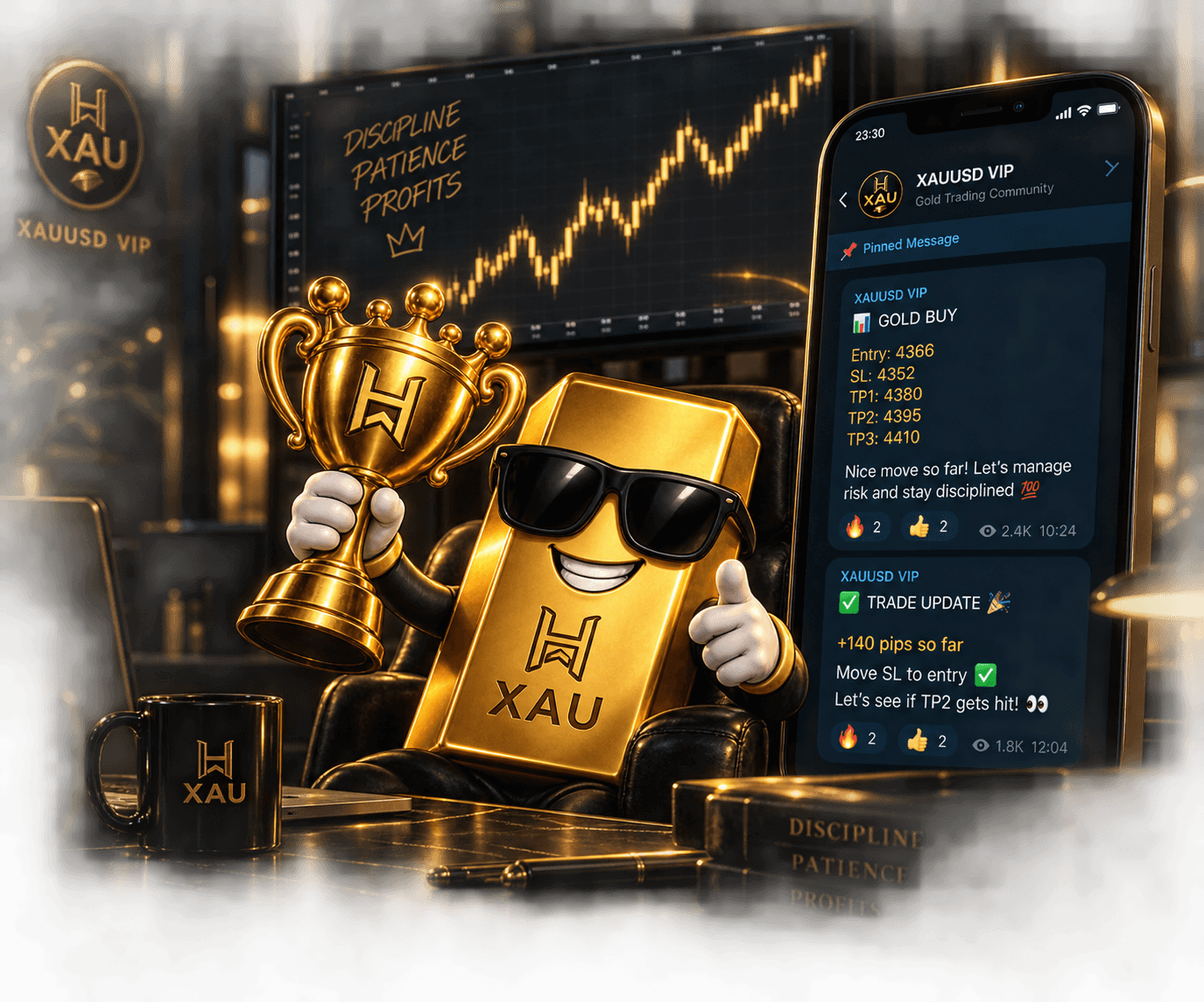 XAUUSD VIP gold trading scene